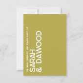 Elegante minimalistische moslim messing wit bruilo RSVP kaartje (Achterkant)