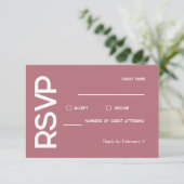Elegante minimalistische moslim Roos gouden bruilo RSVP Kaartje (Staand voorkant)