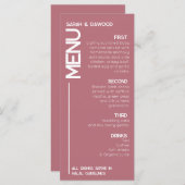 Elegante minimalistische moslim Roos gouden witte Menu (Voorkant / Achterkant)