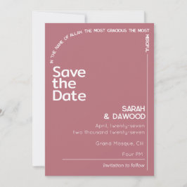 Elegante minimalistische moslim Roos gouden witte Save The Date