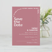 Elegante minimalistische moslim Roos gouden witte Save The Date (Staand voorkant)