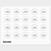 Elegante minimalistische moslim wit groen bruiloft ronde sticker (Vel)