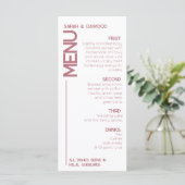 Elegante minimalistische moslim wit rose goud brui menu (Staand voorkant)