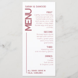 Elegante minimalistische moslim wit rose goud brui menu