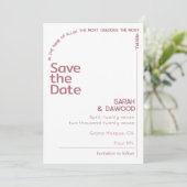 Elegante minimalistische moslim wit rose goud brui save the date (Staand voorkant)