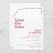 Elegante minimalistische moslim wit rose goud brui save the date (Voorkant / Achterkant)