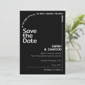 Elegante minimalistische moslim zwart wit bruiloft save the date (Staand voorkant)