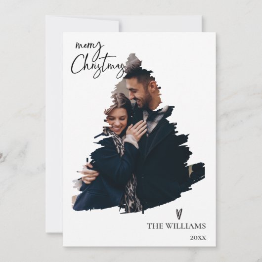 Elegante minimalistische multi foto Vrolijk Kerstf (Voorkant)