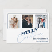 Elegante minimalistische multi foto Vrolijk Kerstf Feestdagenkaart (Voorkant)