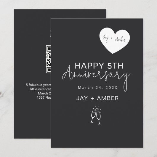 Elegante Minimalistische Naïeve Kaart (Voorkant / Achterkant)