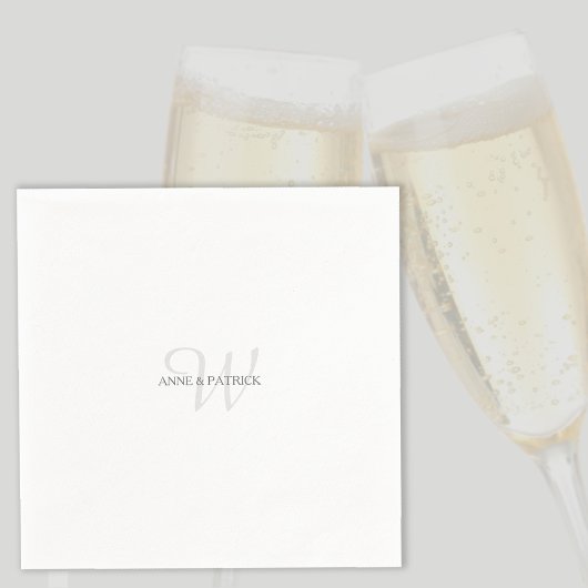 Elegante minimalistische namen bruiloft monogram servet