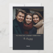 Elegante minimalistische Navy deur krans vreugde Feestdagenkaart (Achterkant)