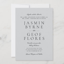 Elegante Minimalistische Neutrale Grijze Bruiloft Kaart