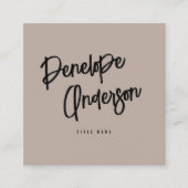 Elegante minimalistische neutrale QR-code Boho Mod Vierkante Visitekaartje (Voorkant)