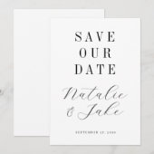 Elegante minimalistische niet-foto bruiloft save the date (Voorkant / Achterkant)