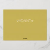 Elegante minimalistische nieuwjaar juicht familie  folie feestdagenkaart (Achterkant)