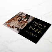 Elegante minimalistische nieuwjaar juicht familie  folie feestdagenkaart (Gedraaid)