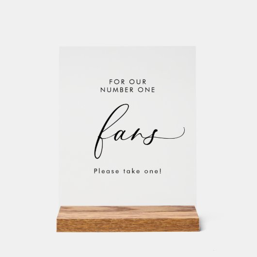 Elegante minimalistische nummer een fans bruiloft  acryl bord (Voorkant)