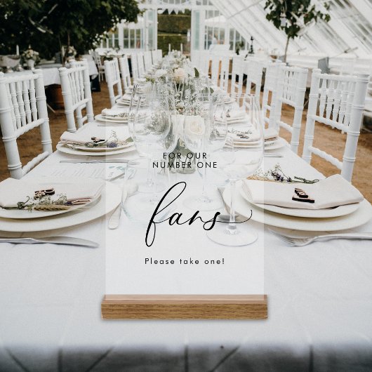 Elegante minimalistische nummer een fans bruiloft  acryl bord