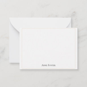 Elegante Minimalistische Olijfgroene Rand Notitiek Notitiekaartje