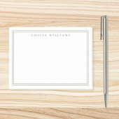 Elegante Minimalistische Olijfgroene Twee Rand Post-it® Notes
