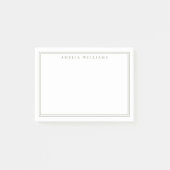 Elegante Minimalistische Olijfgroene Twee Rand Post-it® Notes (Voorkant)