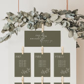 Elegante minimalistische Olive Zitplaatsenkaart He Menu