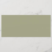 Elegante minimalistische Olive Zitplaatsenkaart He Menu (Achterkant)