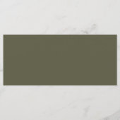 Elegante minimalistische Olive Zitplaatsenkaart He Menu (Achterkant)