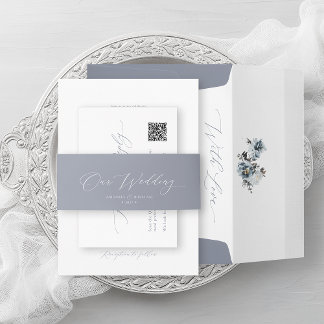 Elegante minimalistische "onze bruiloft" uitnodigingen wikkel
