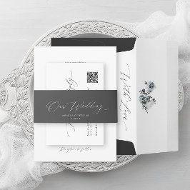 Elegante minimalistische "onze bruiloft" uitnodigingen wikkel