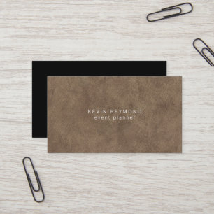 Elegante Minimalistische Oud-Bruine Leren Visitekaartje