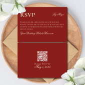 Elegante minimalistische oude geld vet rode bruilo RSVP kaartje