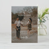 Elegante Minimalistische Overlay 2 foto Script Bru Kaart (Staand voorkant)