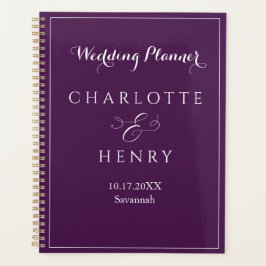 Elegante Minimalistische Paarse Bruiloft Planner