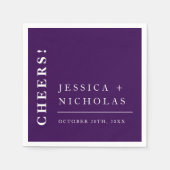 Elegante minimalistische Paarse bruiloft Servet (Voorkant)