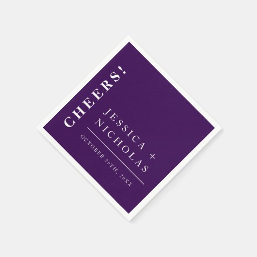 Elegante minimalistische Paarse bruiloft Servet (Hoek)