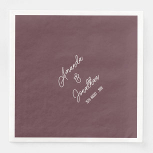 Elegante minimalistische Paarse bruine en witte br Servet
