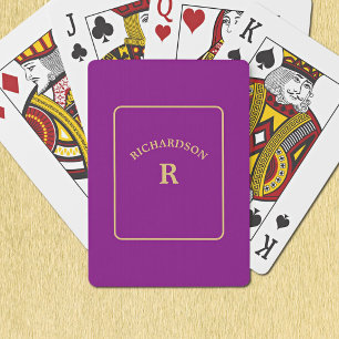 Elegante Minimalistische Paarse & Gouden Brug Soli Pokerkaarten