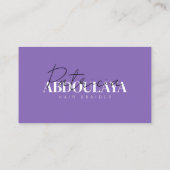 Elegante minimalistische Paarse trendy haarvlechtw Visitekaartje (Achterkant)