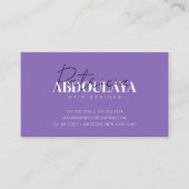 Elegante minimalistische Paarse trendy haarvlechtw Visitekaartje (Voorkant)