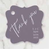 Elegante minimalistische paarse waterverfDank u Bedankjes Labels (Voorkant)