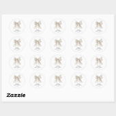 Elegante Minimalistische Parels Strik Bruidsfeest Ronde Sticker (Vel)