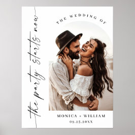 Elegante minimalistische partij begint nu bruiloft poster