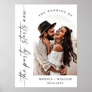 Elegante minimalistische partij begint nu bruiloft poster