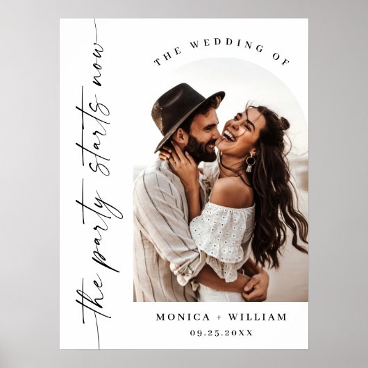 Elegante minimalistische partij begint nu bruiloft poster (Voorkant)