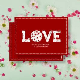 Elegante minimalistische Pickleball Valentijnsdag Feestdagenkaart