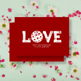 Elegante minimalistische Pickleball Valentijnsdag Feestdagenkaart