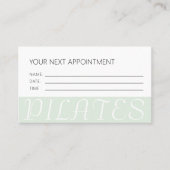 Elegante minimalistische Pilates Mint Green afspra Visitekaartje (Voorkant)