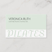 Elegante minimalistische Pilates Mint Green Visitekaartje (Voorkant)